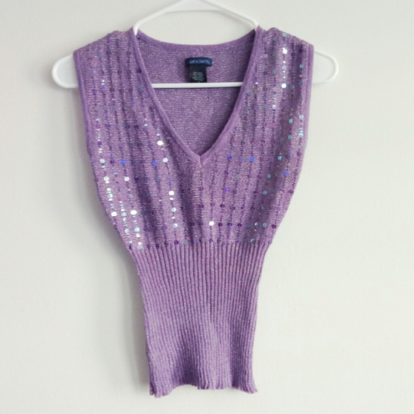 Candie's Tops - Lavender glitter sequin sleeveless t…
